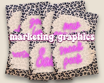 Leopard Boutique Marketing Graphics Bundle (Instant Download)