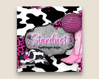 Disco Cowgirl Boutique Logo: Blank Western Branding Design (PNG)