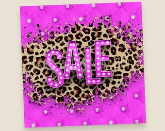 SALE Graphic, Sale Splash, Marketing Graphics, Boutique Sales, Facebook Sale Logo, Marquee Flyer, Social Media Sale, Pink Leopard Sale Flyer