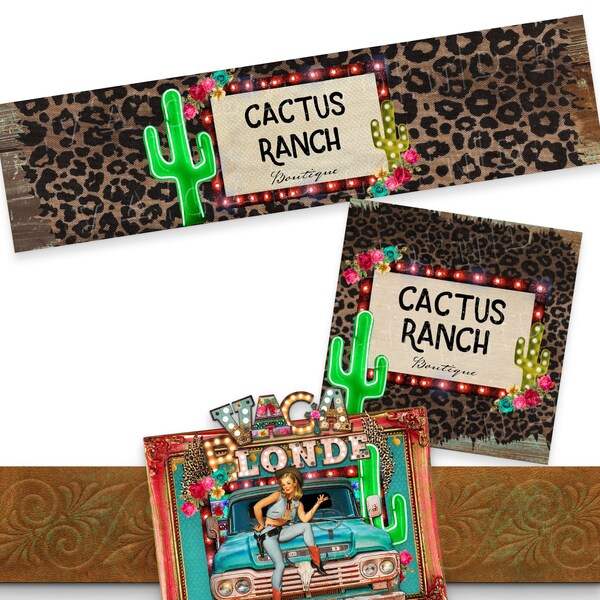 Cactus Ranch Etsy Shop Banner Set | Boutique Etsy Banner | Etsy Shop Templates | DIY Blank Etsy Banner & Avatar | Rustic Etsy Shop Branding