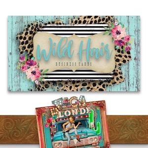 Boutique Visitenkarten Set, Leopard Visitenkarten-Design, Rustikale Visitenkarten Designs, Boutique Visitenkarten Download, fügen Sie Ihren Text hinzu