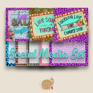 Social Media Set, Social Media Graphics, Sales ClipArt, Marketing Graphics, FB Sale Templates, Boutique Sale, 8 piece Marketing Graphics Set