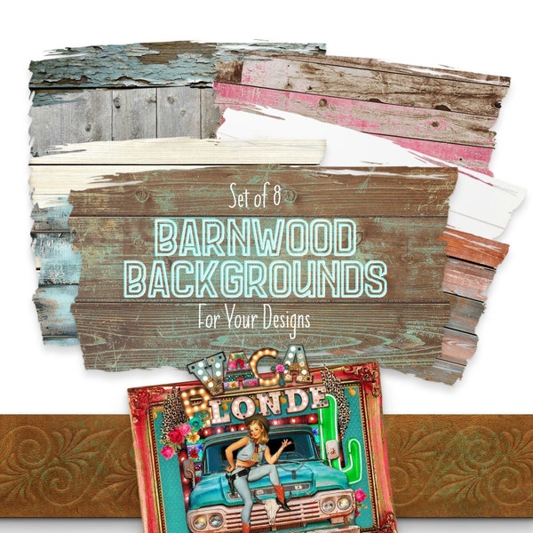 Distressed Barn Wood Background Graphics, Digital Wood ClipArt PNG, Set of 8 Rustic Distressed Wood Frame Splashes, Wood Texture Sublimation