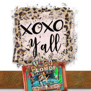 Valentinstag Leopard XOXO Y'all Grafik, Valentinstag Clipart, digitaler Download, druckbare, Sublimation Design für Valentinstag PNG