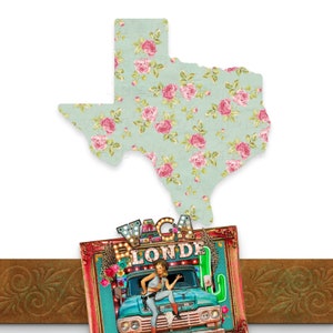 Floral Texas Background | Instant Digital Download PNG | Texas State Clip Art | Vintage Texas Background | Commercial ok | Sublimation PNG