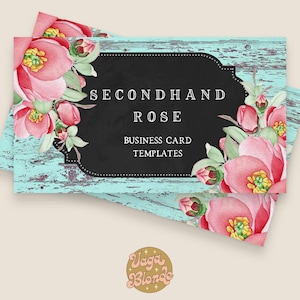 Floral Business Card Set: Blank Rustic Biz Card Design (Digital Download)