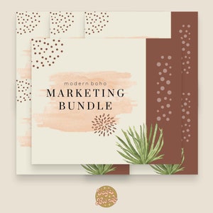 Modern Boho Marketing Graphics Set: Boutique Social Media Sales Flyers (PNG Digital Download)