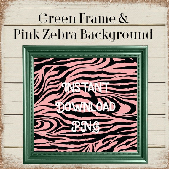 Zebra Frame Background Design Digital Download PNG Pink Etsy