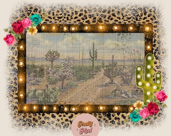 Western Desert Marquee Frame (PNG Instant Download)