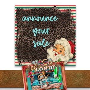 Retro Santa Holiday Background Papers: Funky Christmas Digital Downloads image 3