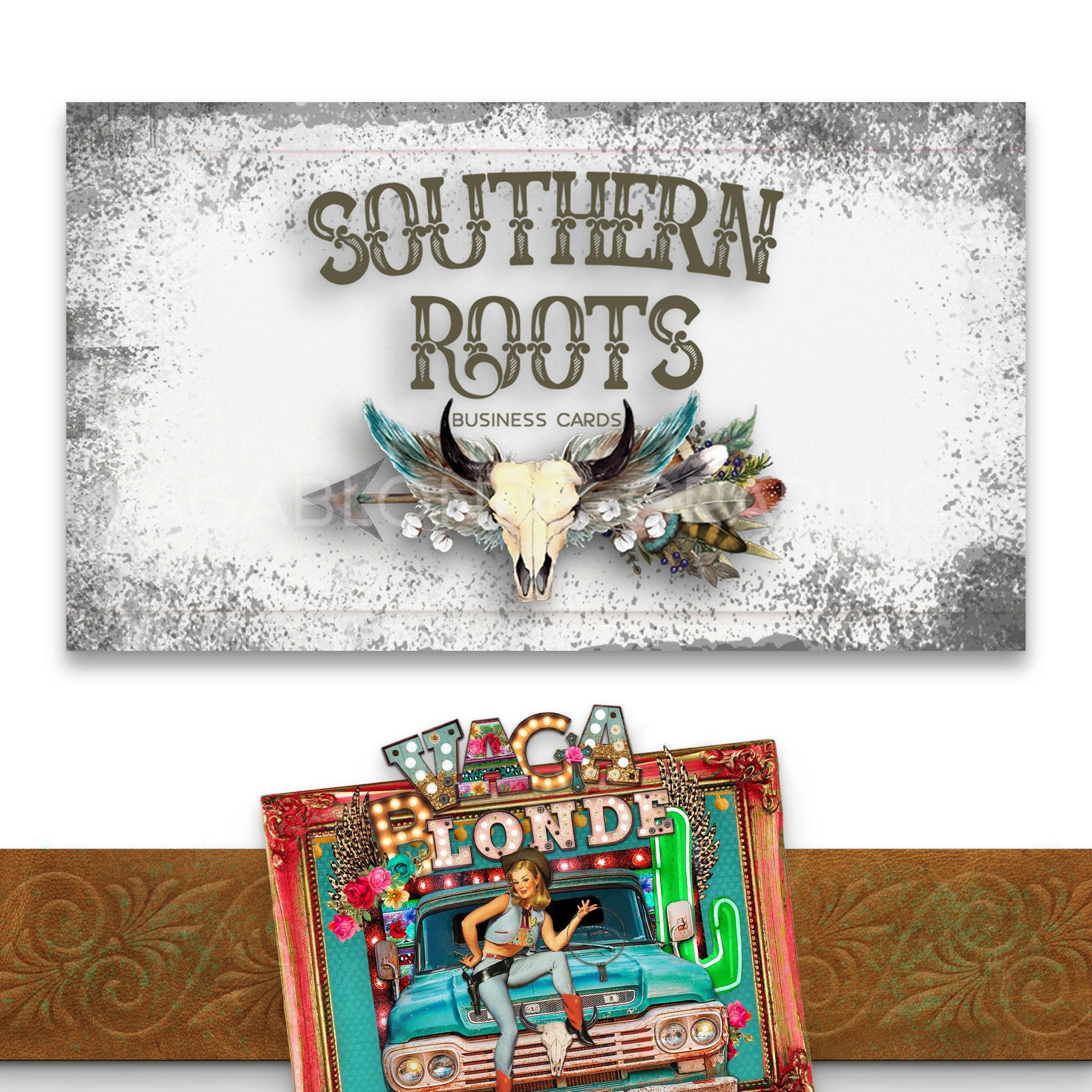 Southern Roots Business Card Set DIY Business Card Design - Etsy