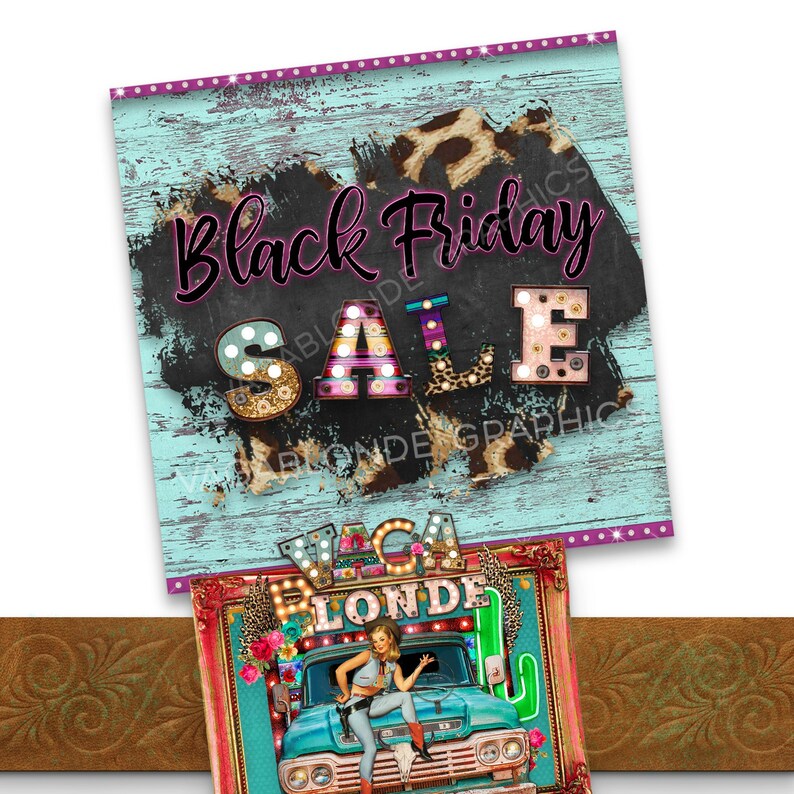 Bundle of Black Friday Sales Graphics Set of 4 separate Etsy