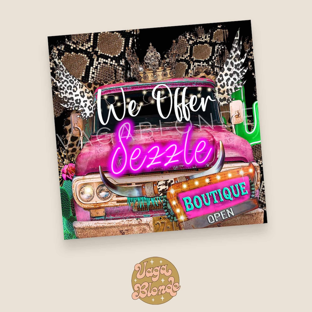 Sezzle Graphic, We Offer Sezzle, Marketing Graphic, Sales Graphic