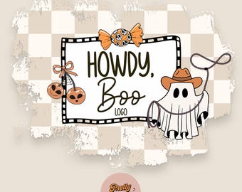 Retro Western Halloween Logo (Instant Download, Optional Personalization)