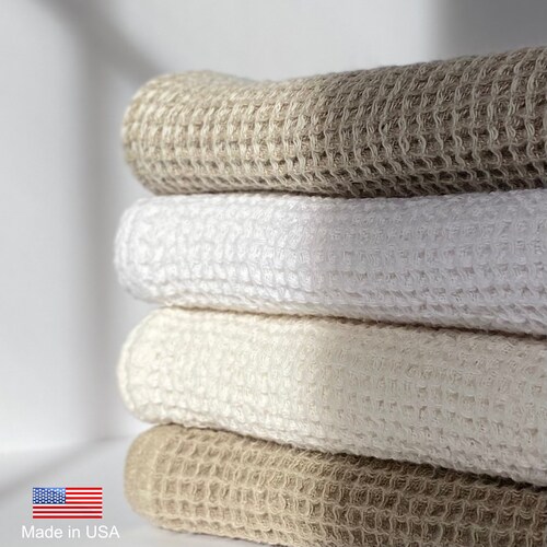 Waffle Linen Hand Towel Made in USA Etsy