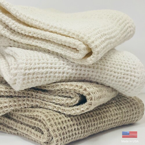 Waffle Linen Hand Towel Made in USA Etsy