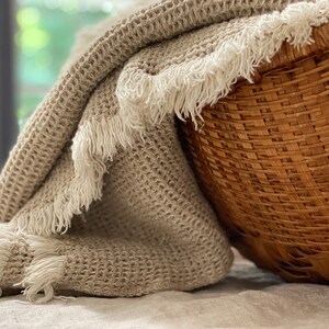 Woven Linen Throw Blanket - Made in USA - 100% European Linen