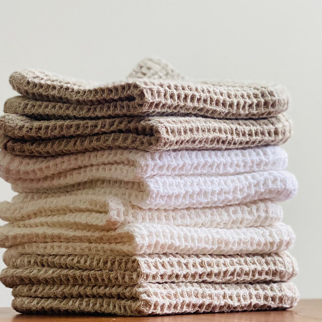 Waffle Linen Washcloths Made in USA Etsy