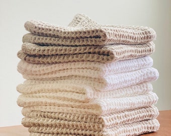 Waffle Linen Washcloths - Made in USA