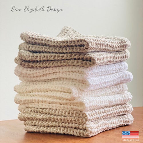 Waffle Linen Hand Towel Made in USA Etsy