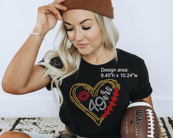 49ers, Football, Football Rhinestone,  T-shirt