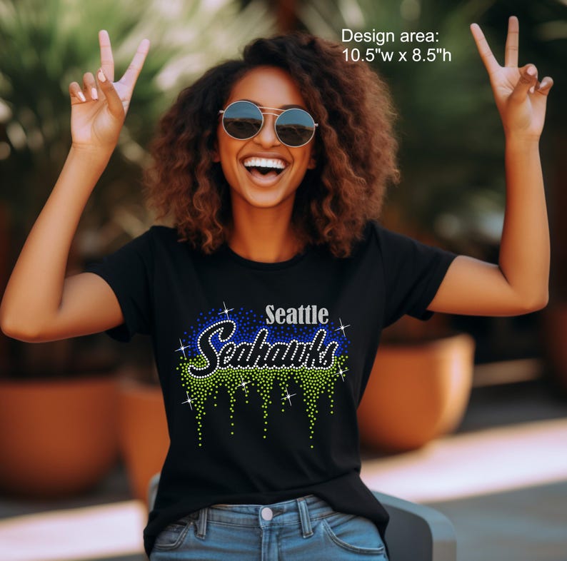 Seahawks, Football, Soccer, Baseball Rhinestones T-shirt - Etsy