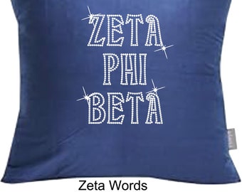 Grekisk, Zeta, örngott med strass, grekisk, kvinnoförening, 18x18