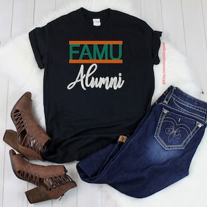 FAMU Alumni - Orange, Green & Crystal Rhinestone  T-shirt