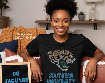Southern University, Jaguars, Dam, Strass-T-shirt