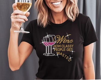 VIN!...Hur eleganta människor blir bortkastade, strass-t-shirt