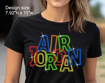 Sneakerhead, Jordan, strass-t-shirt, bling, streetwear-t-shirt | Glittrig present till sneakerälskare | Hiphop-modetopp | Drip-style grafisk t-shirt