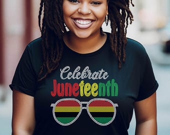 Juneteenth, Coola nyanser, Dam, Strass-T-shirt