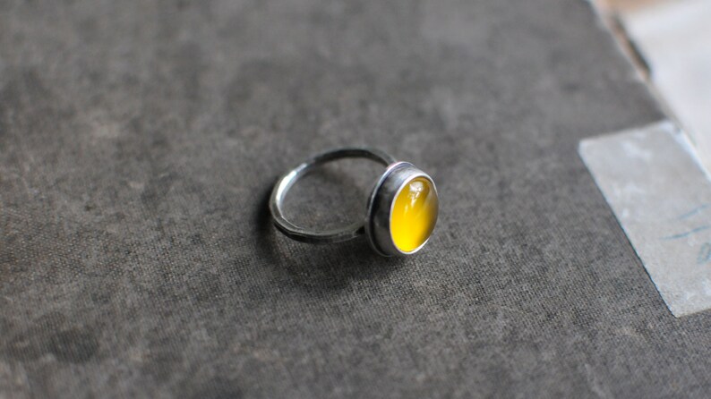 Natural Stone Sunny Ring Crystal Ring Light Stone Jewelry Gemstone Jewelry Sterling Silver Ring Bohemian Yellow Agate Silver Ring