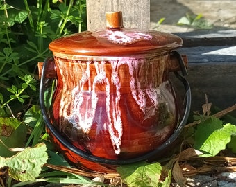 Vintage Vallauris style cauldron