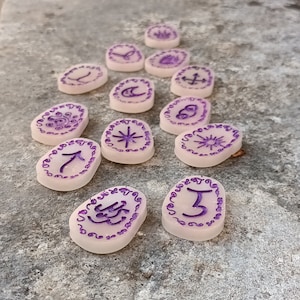 Purple and white witch (wiccan) runes, witch runes