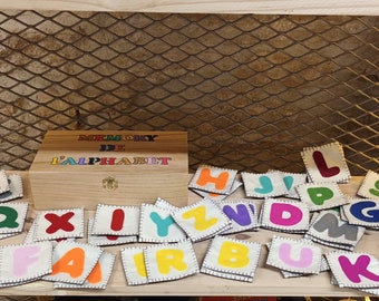 Jeu memory alphabet en feutrine, alphabet pour enfants,  jeux éducatif,  alternative  au plastique