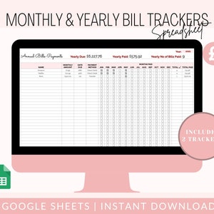 UK - Bills Expenses Tracker Spreadsheet | Monthly Annual Bill Tracker Spreadsheet | Google Sheets Bill Tracker |  Bill Checklist - GBP