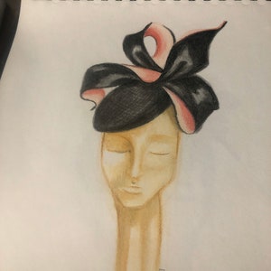 Pastel drawing hat, hat, Fascinator drawing