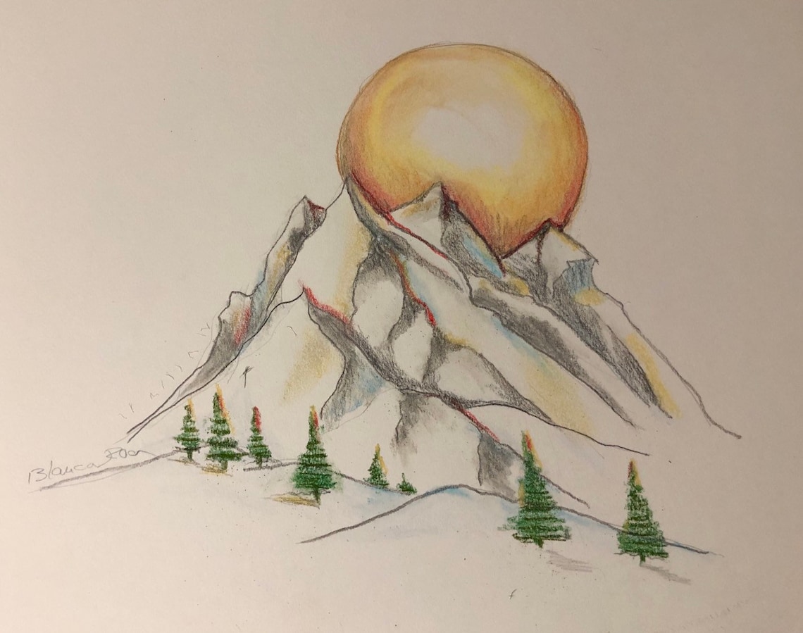 Coucher de soleil à la montagne - Etsy France