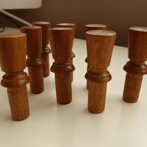 Kastladeknop handgreep - met de hand gedraaid - mahonie, teak