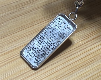 Mezuzah Scroll Necklace Shema Israel Stainless Steel 20” handmade