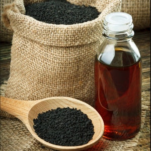 Black Seed Oil 100% Natural, Pure Cold Pressed, Cumin Nigella Sativa, Non GMO Kalonji, Immune Support, Thymoquinone -8OZ, 16OZ Glass Bottle