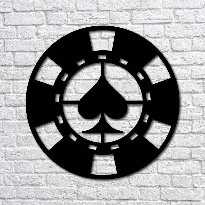 Metal Wall Art Spade Poker Chip Interior Decoration Home Decor Etsy
