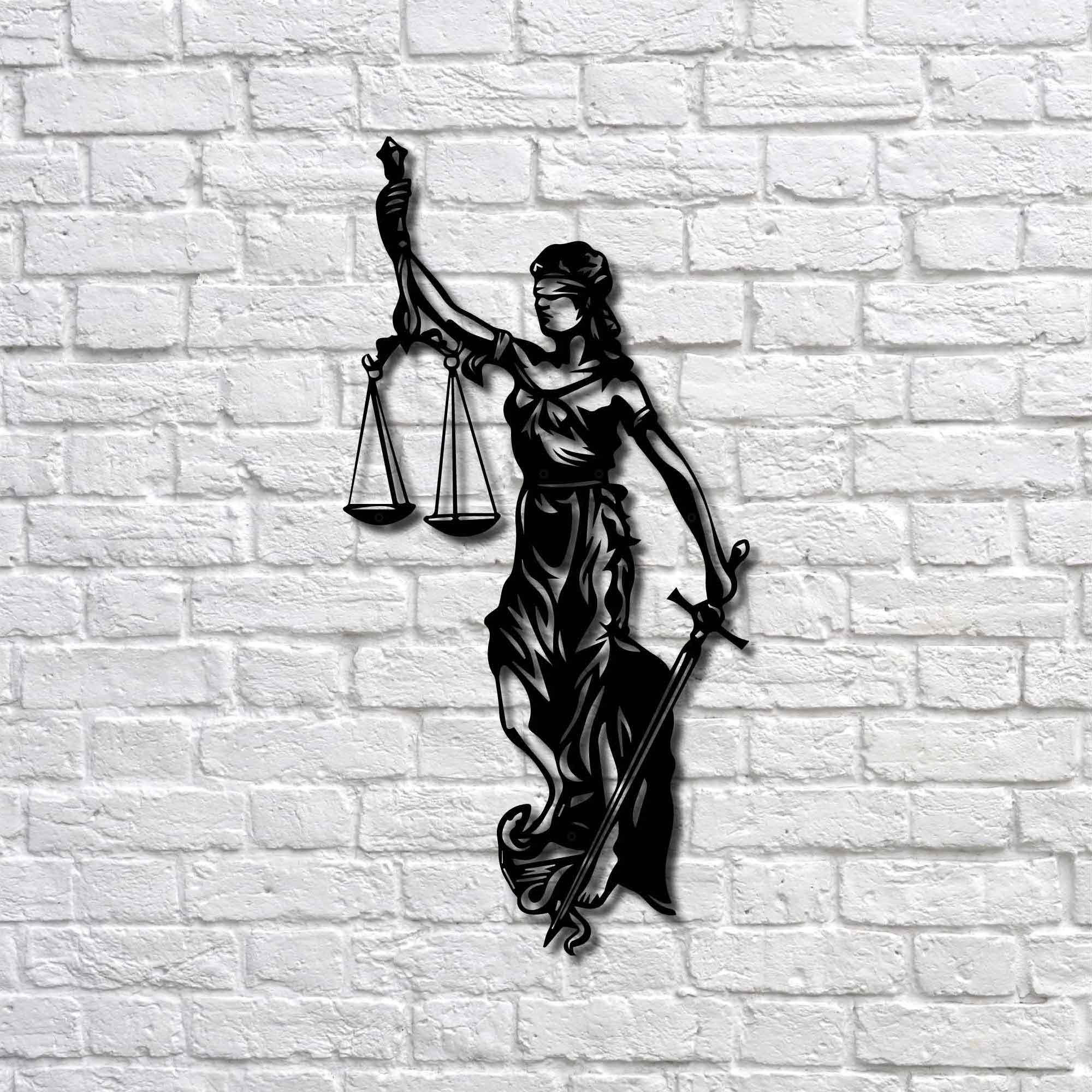 Metal Wall Art Lady of Justice Themis Interior Decoration Etsy