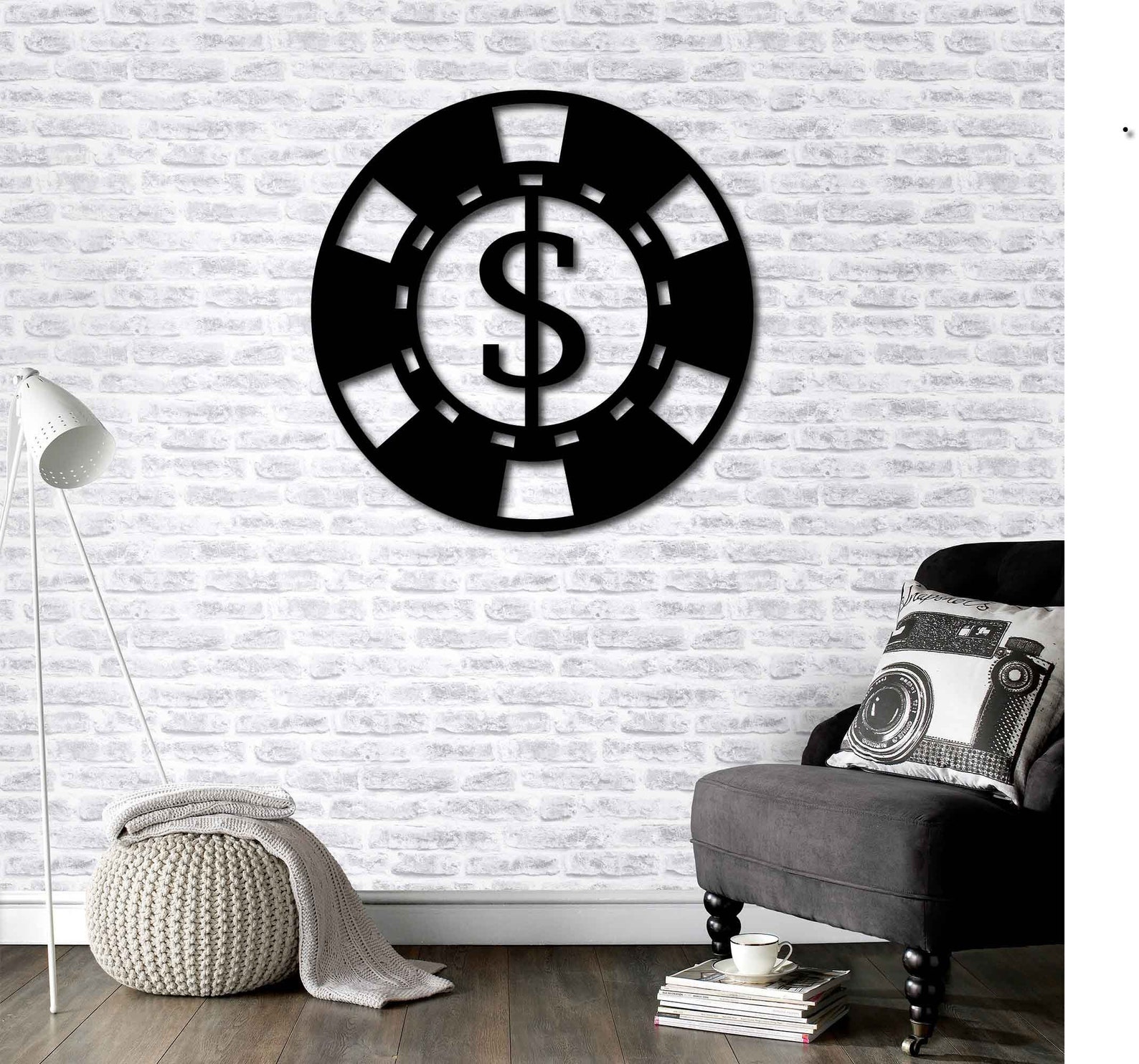 Metal Wall Art Poker Chip Set Inerior Decoration Home Etsy