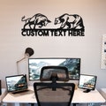 Personalized Metal Wall Decor, Bull and Bear, Investment Office Decor, Metal Wall Art Sign Custom Wall Street Decor, Personal Office Gift product logo