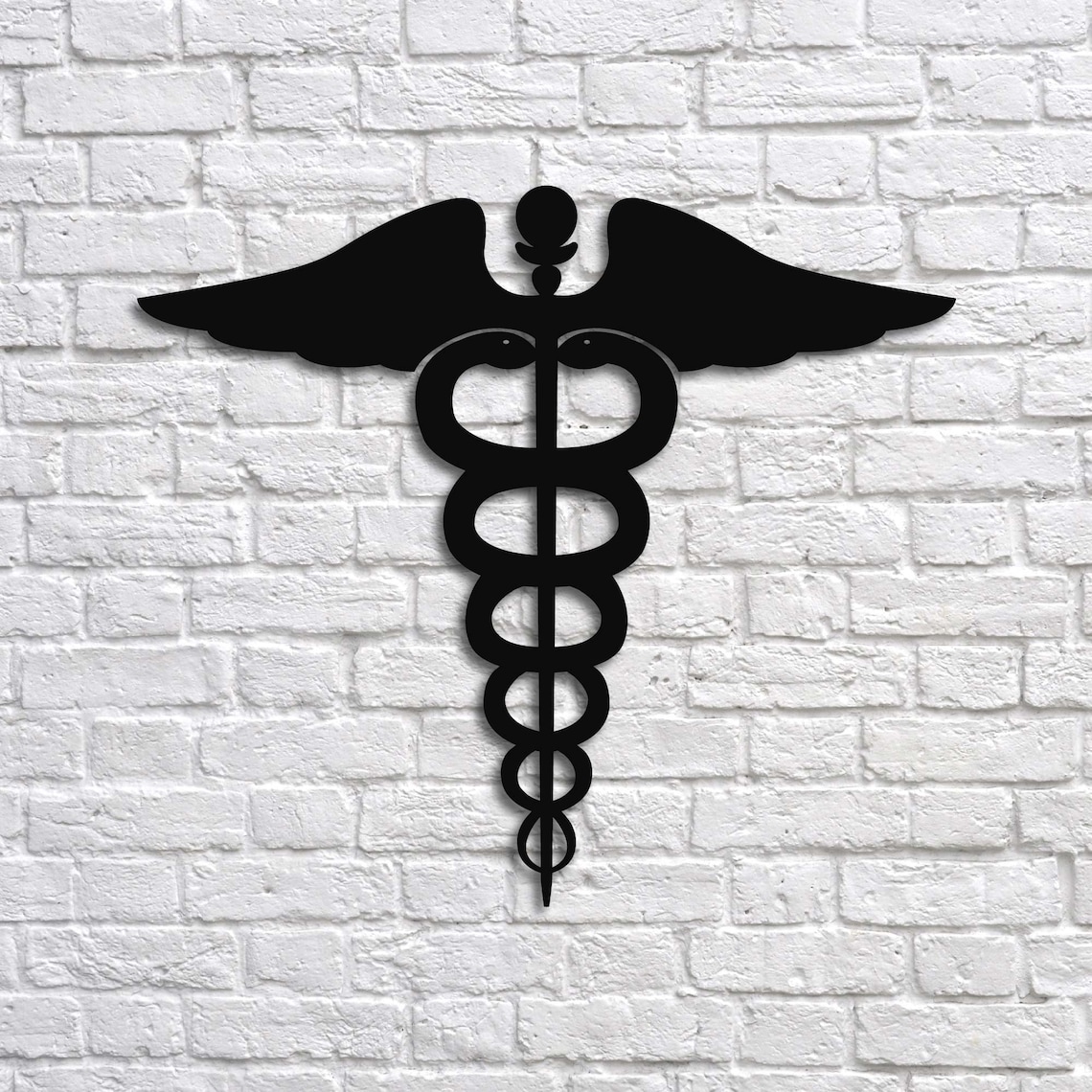 Metal Wall Art Rod of Asclepius Interior Decoration Office Etsy