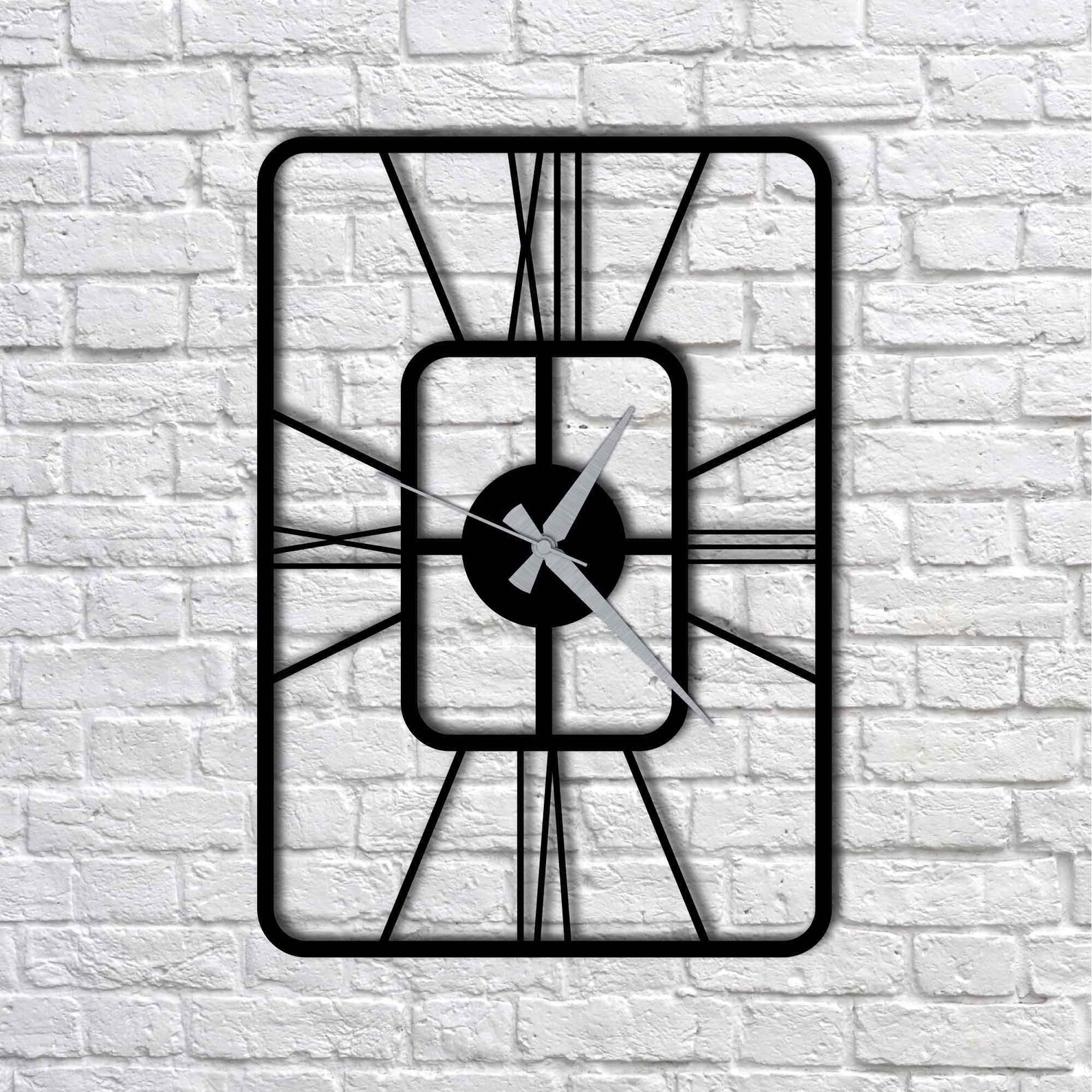 Metal Wall Clock Oblong Clock Home Decor Decoration Metal Etsy