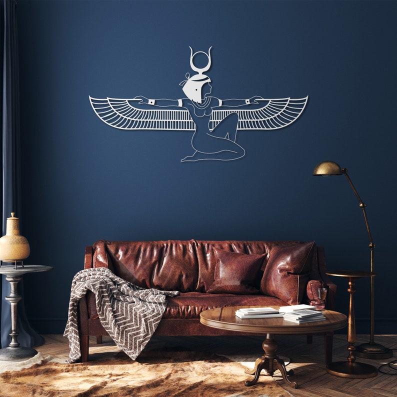Metal Wall Art Isis Egyptian Goddess Interior Decoration Etsy