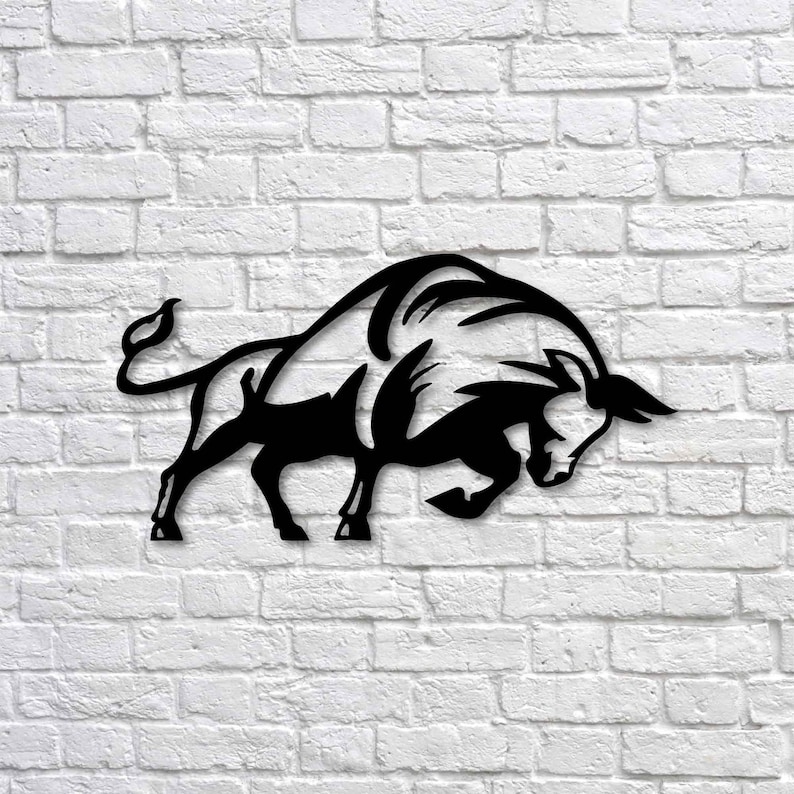 Metal Wall Art Bull Interior Decoration Home Decor Wall Etsy